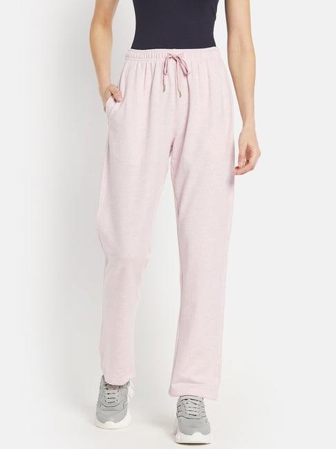 mettle pink cotton regular fit track pants