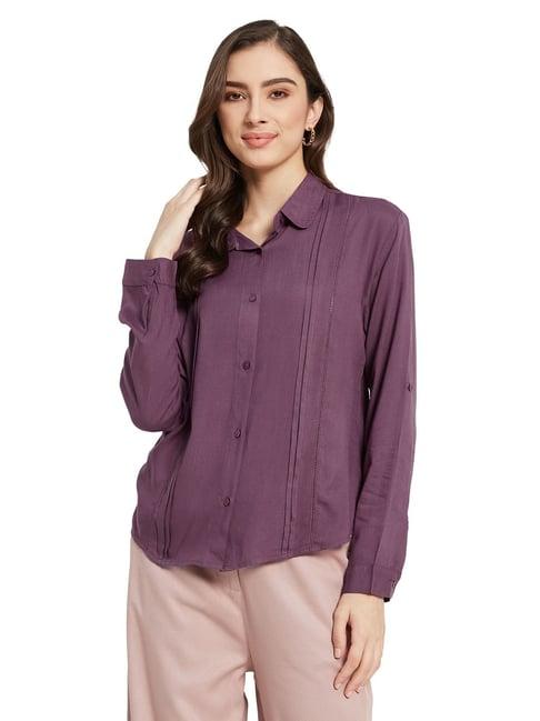 mettle purple cotton shirt