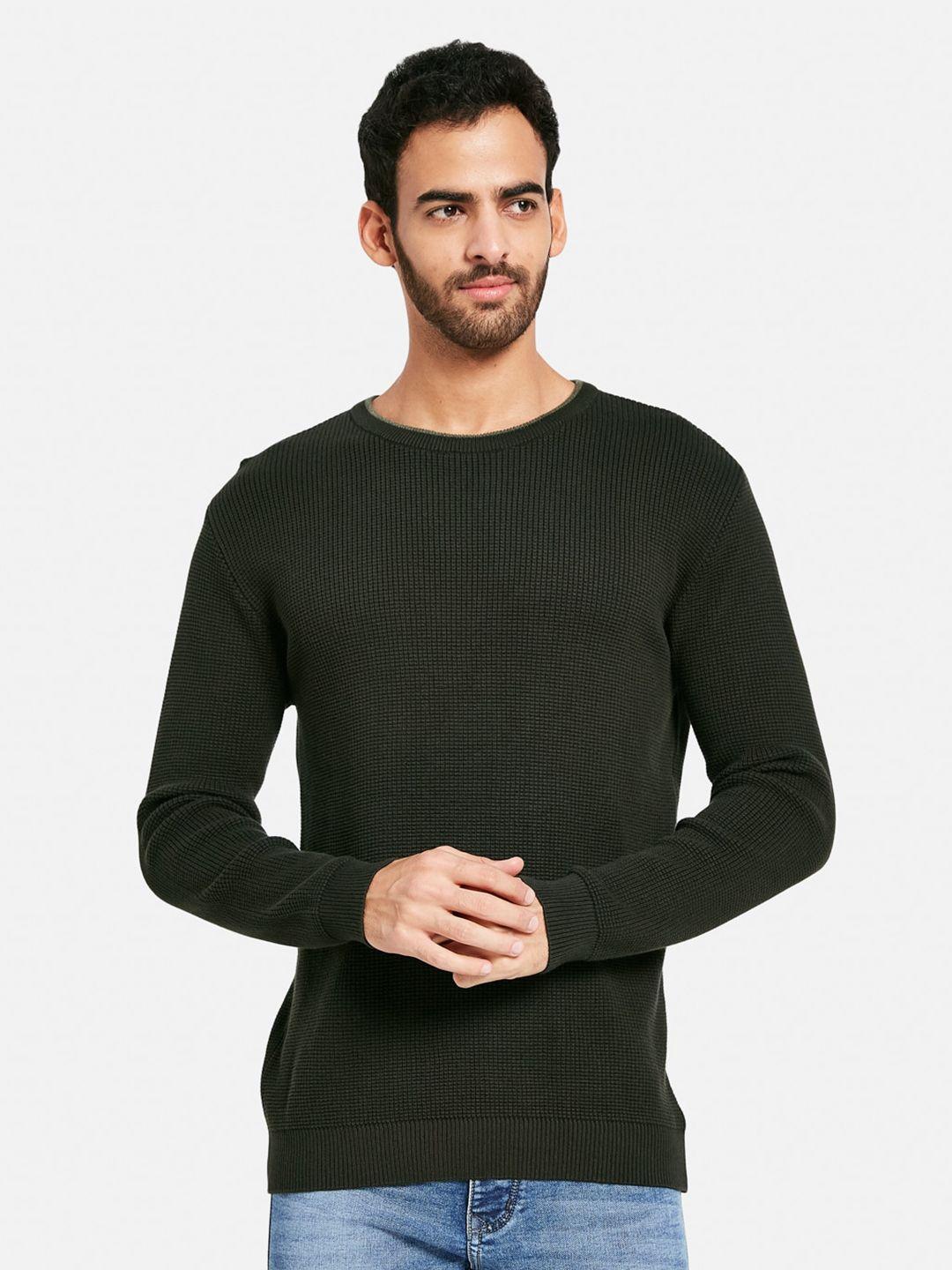 mettle ribbed round neck cotton pullover