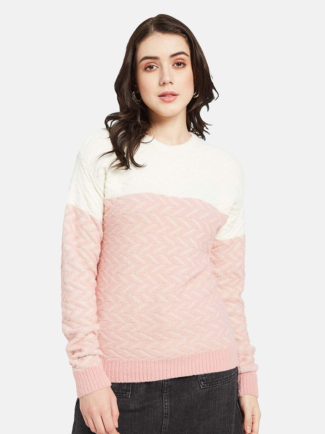 mettle self design round neck pullover sweater