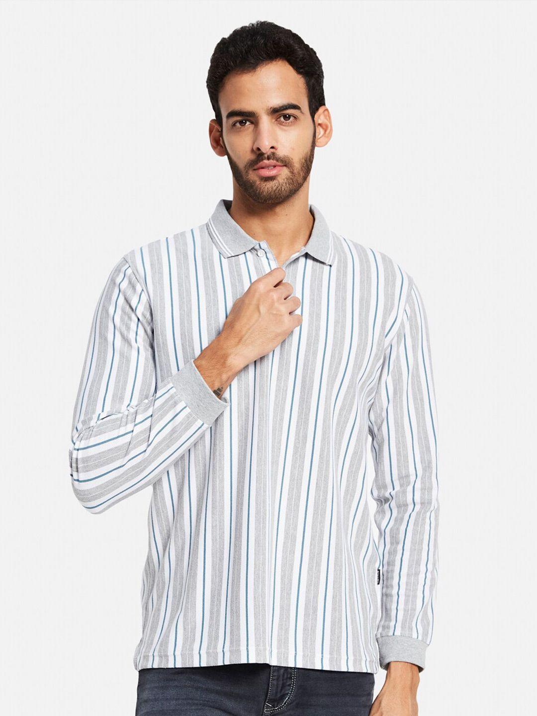 mettle striped polo collar cotton t-shirt
