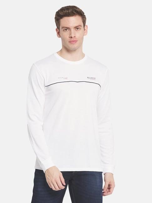 mettle white cotton regular fit t-shirt