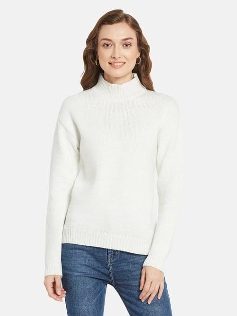 mettle white high neck pullover