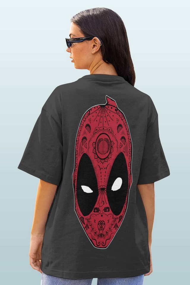 mexican deadpool round neck womens oversized t-shirt - steel