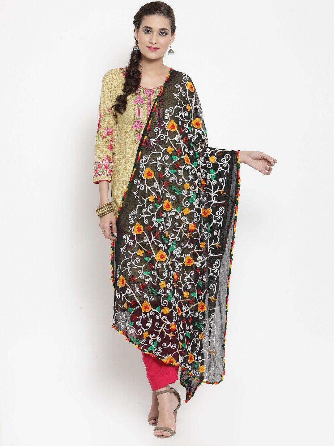 mf embroidered dupatta with phulkari