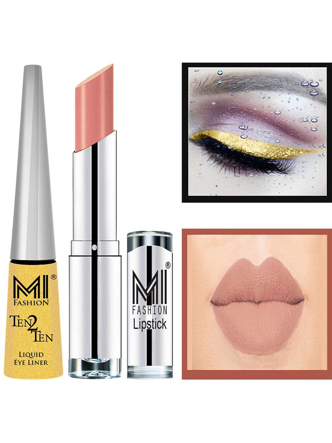 mi fashion ten2ten liquid eyeliner 02 & creme matte lipstick - 25