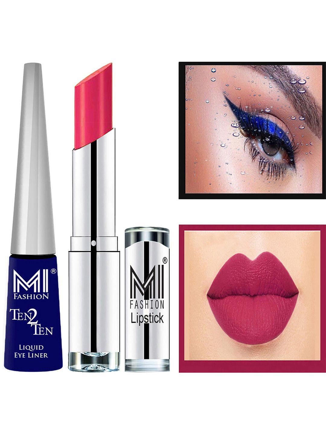 mi fashion ten2ten liquid eyeliner 03 & creme matte lipstick - 05
