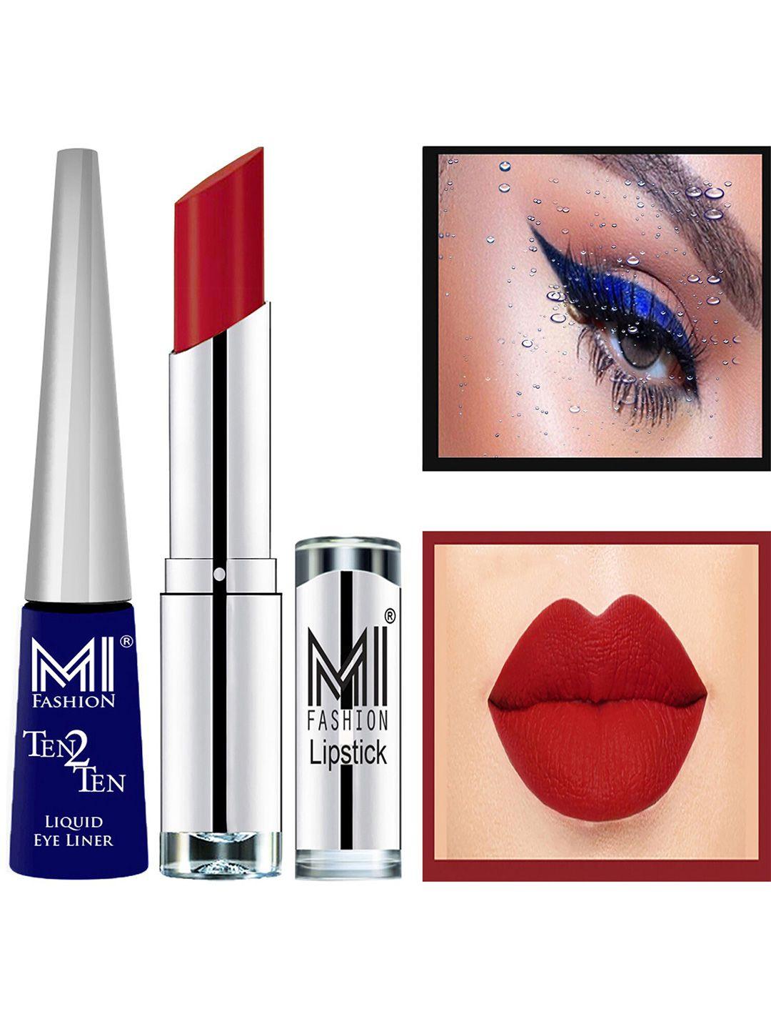 mi fashion ten2ten liquid eyeliner 03 & creme matte lipstick - 10