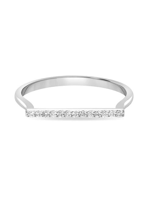 mia by tanishq 18 white gold studded finger ring