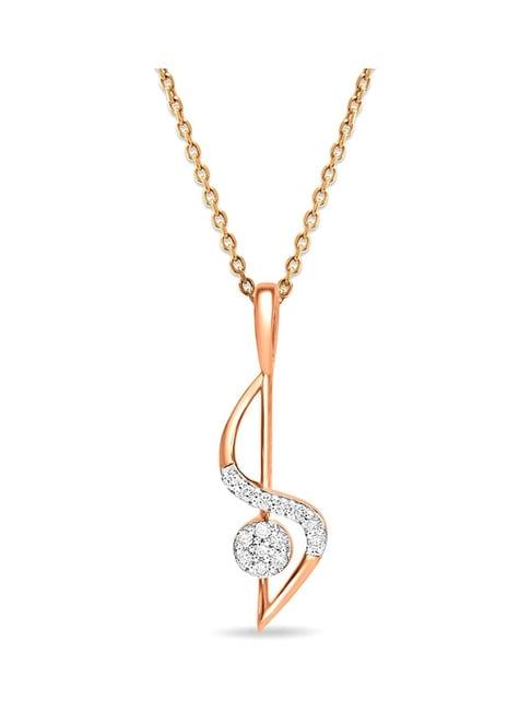 mia by tanishq 18k rose gold diamond pendant