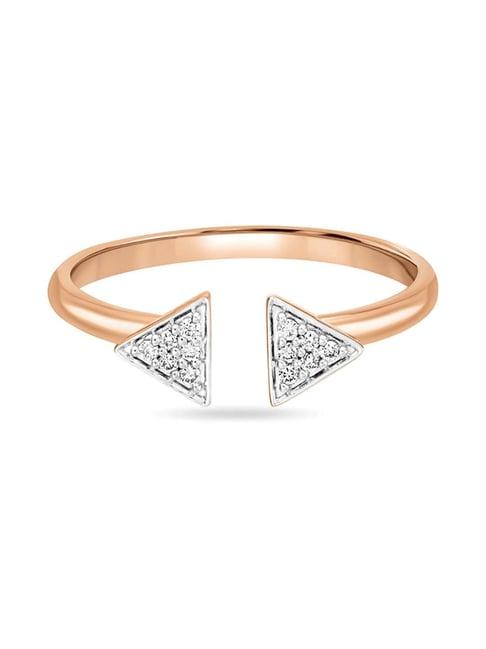 mia by tanishq 18k rose gold triangular ring