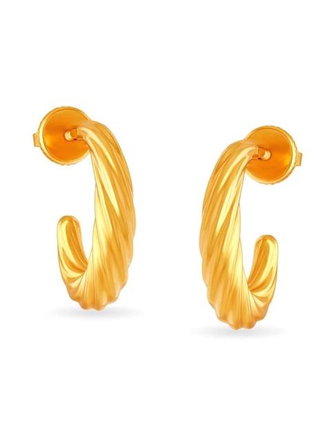 mia by tanishq 22k gold twisted earrings for women