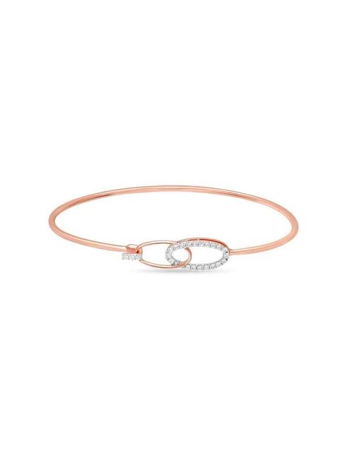 mia by tanishq nature's finest 14k rose gold curvaceous glimmer diamond classic bangle