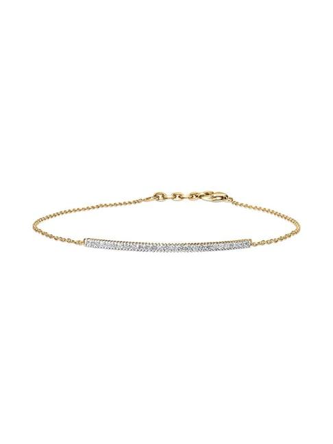 mia by tanishq 14 kt yellow gold linear diamond bracelet