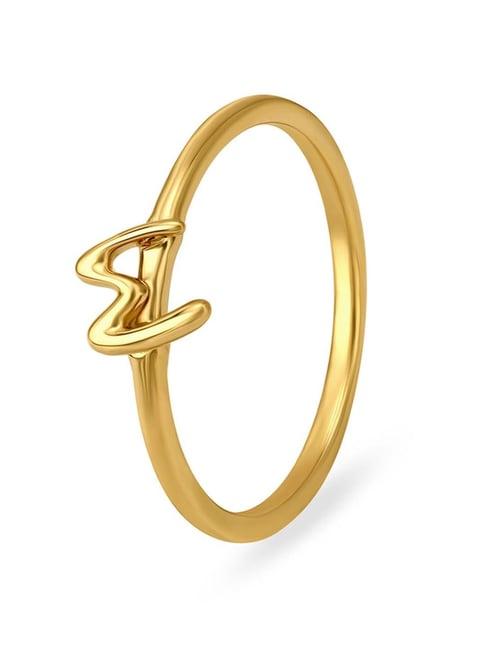 mia by tanishq 14k gold letter m alpha ring for women