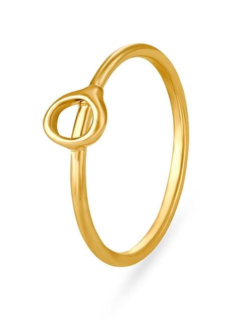 mia by tanishq 14k gold letter q alpha ring for women