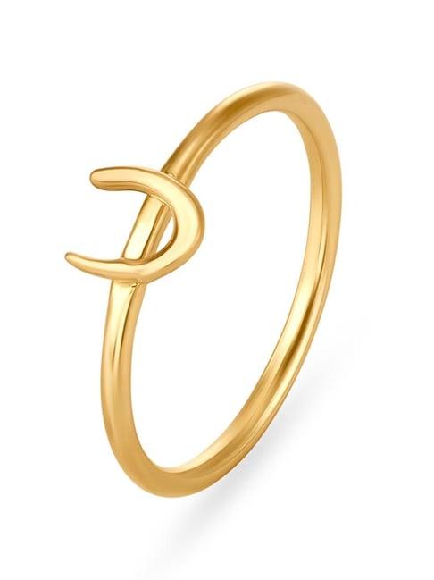mia by tanishq 14k gold letter u alpha ring for women