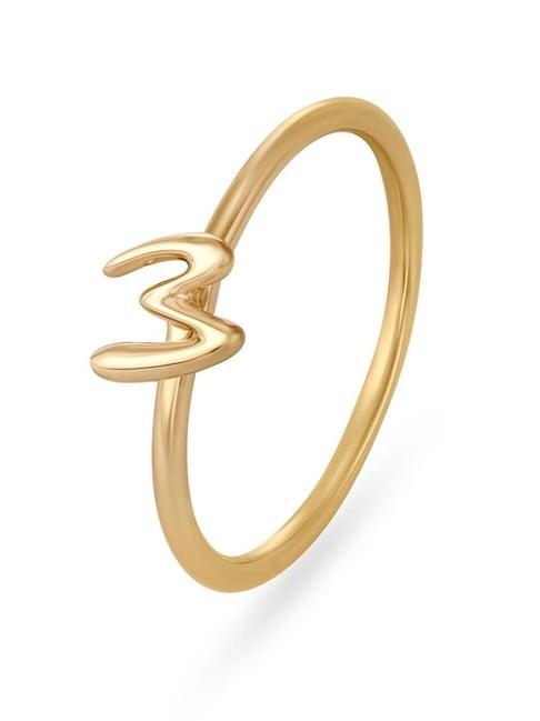 mia by tanishq 14k gold letter w alpha ring for women