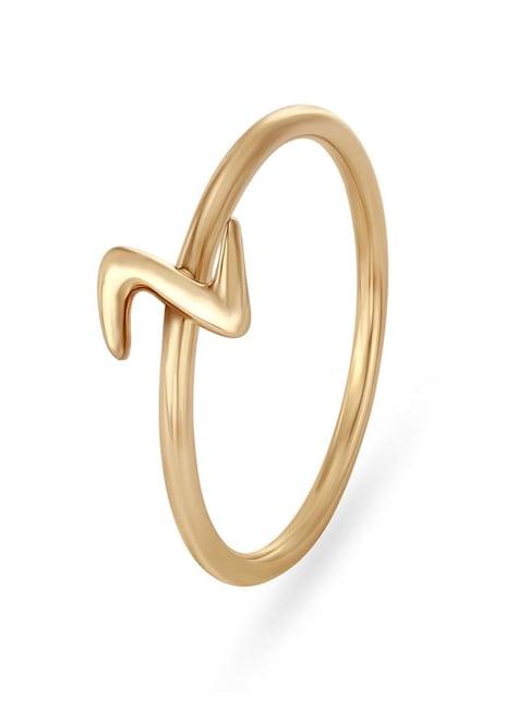 mia by tanishq 14k gold letter z alpha ring for women