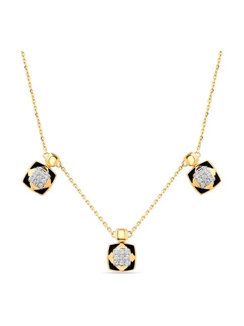 mia by tanishq 18k gold abstract glimmer diamond necklace for women
