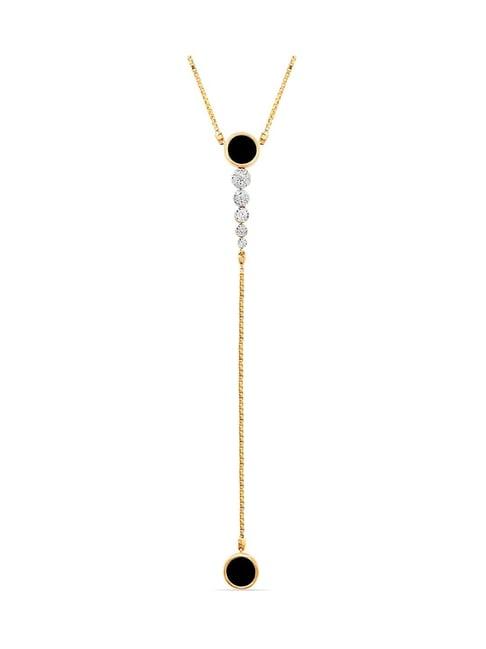 mia by tanishq 18k gold charming diamond and onyx necklace for women