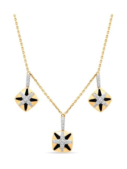 mia by tanishq 18k gold geometric sparkle diamond necklace for women