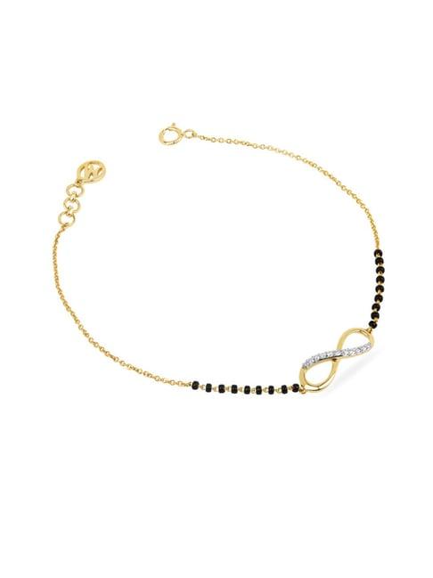 mia by tanishq diamonds-are-forever 14k gold mangalsutra bracelet