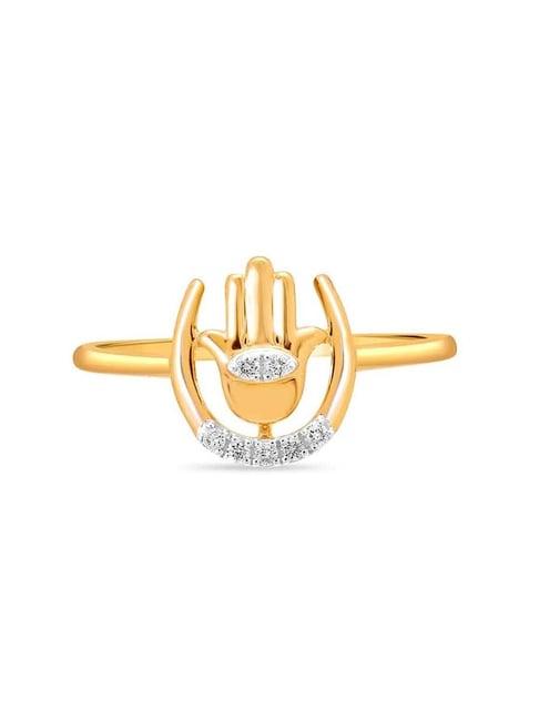 mia by tanishq lucky charms 14k yellow gold trio talisman diamond ring