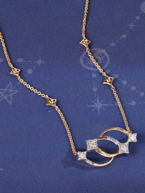 mia by tanishq meteor charm 14k gold & diamond necklace