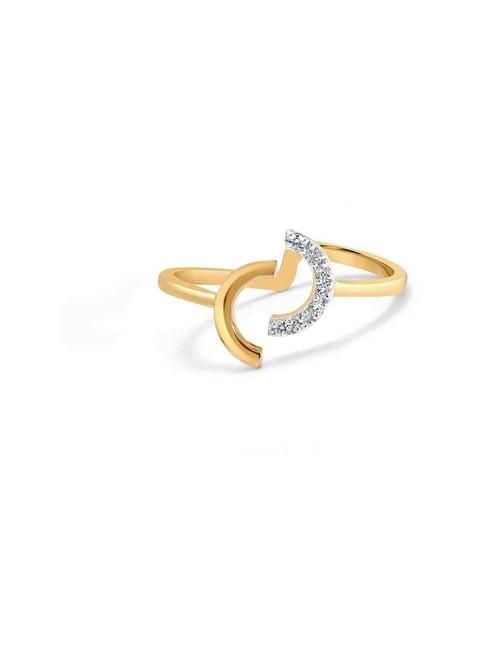 mia by tanishq mia icicles 14k adjustable golden crescent diamond ring