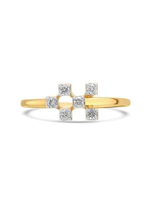 mia by tanishq mia icicles 14k yellow gold ice spike symphony diamond ring
