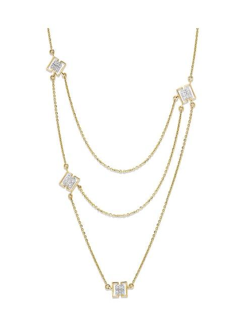 mia by tanishq nature's finest 14k gold abstract delight diamond princess necklace for women