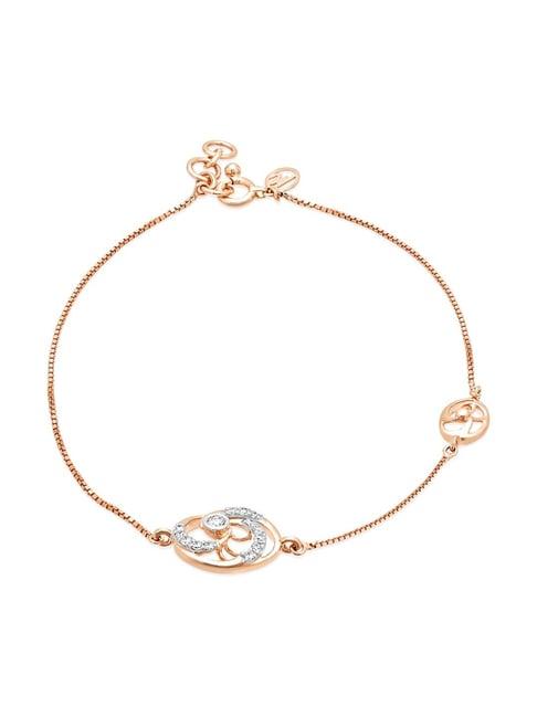 mia by tanishq nature's finest 14k gold floral delight diamond flexible fit bracelet for women