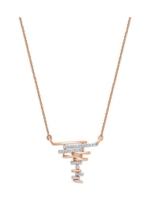 mia by tanishq nature's finest 14k gold mystical mirage diamond princess necklace for women