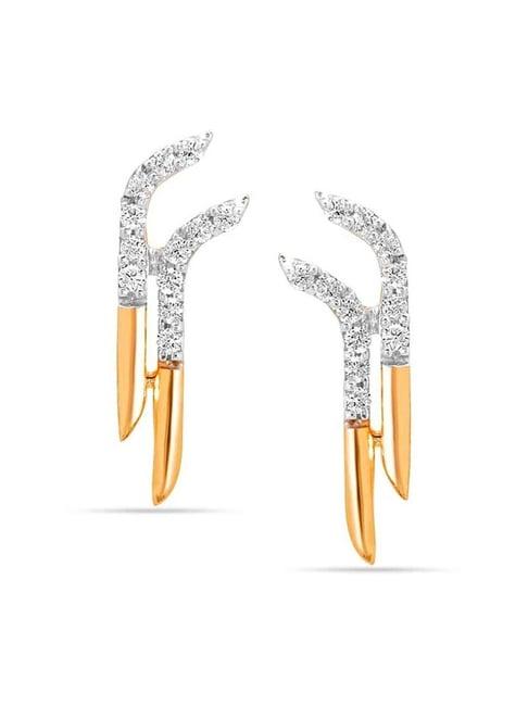 mia by tanishq nature's finest 14k gold radiant arboreal beauty stud earrings