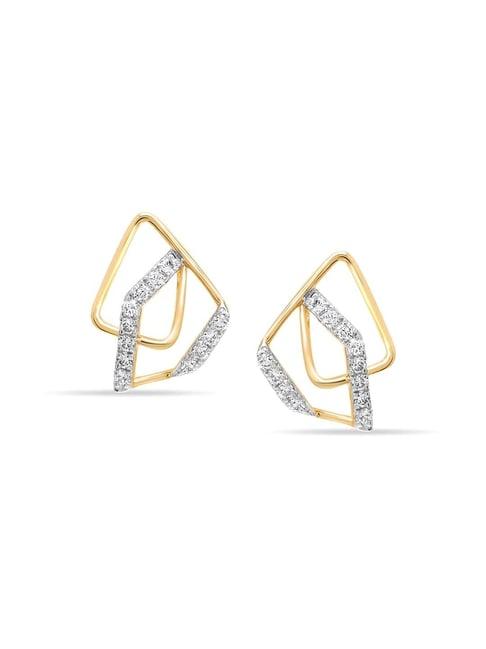 mia by tanishq nature's finest 14k gold radiant curves diamond stud earrrings for women