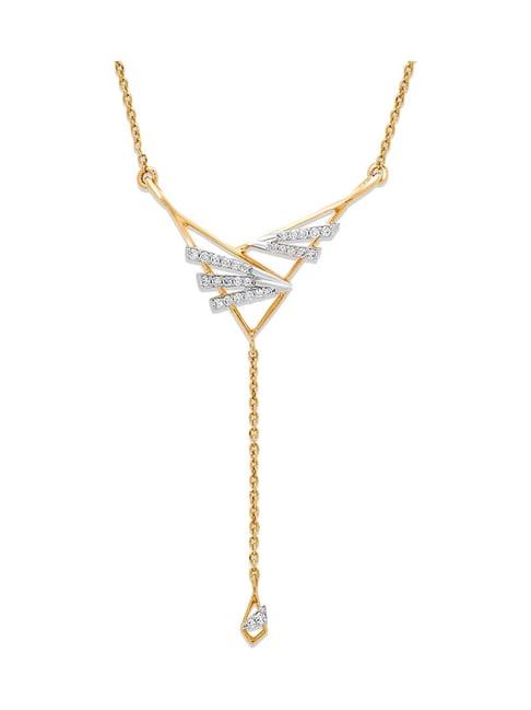 mia by tanishq nature's finest 14k gold radiant harmony diamond princess necklace for women