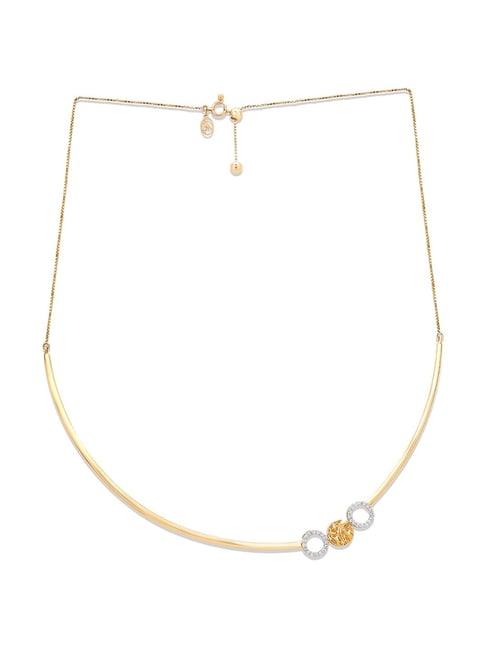 mia by tanishq nature's finest 14k gold radiant tri-circle diamond princess necklace for women