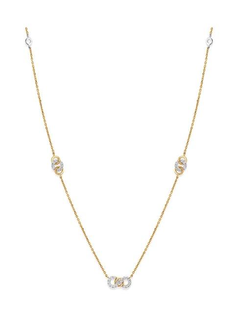 mia by tanishq nature's finest 14k gold sunburst diamond small ring matinee necklace for women