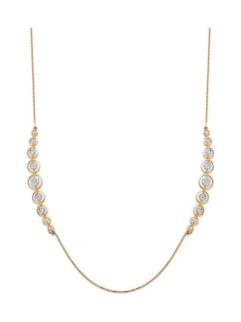 mia by tanishq nature's finest 14k gold unique circle diamond matinee necklace for women