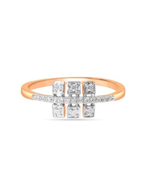 mia by tanishq nature's finest 14k rose gold sculpted sparkle diamond ring