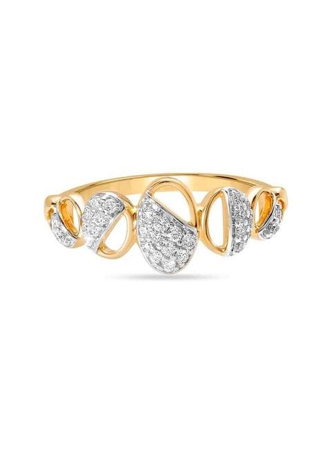 mia by tanishq nature's finest 14k yellow gold oval rhapsody diamond ring