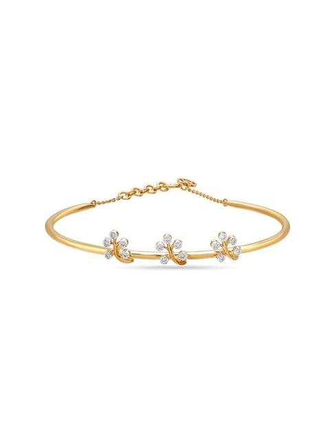 mia by tanishq nature's finest 14k yellow gold sunlit leaves in diamond classic bangle