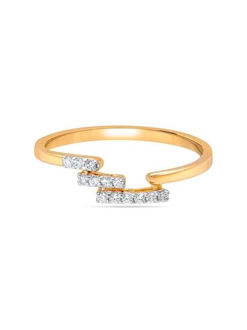 mia by tanishq nature's finest 14k yellow zigzag treasures gold diamond ring