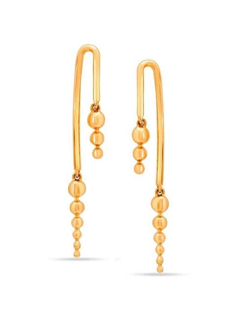 mia by tanishq natures's finest 14k yellow gold nature's symphony dangler earrings