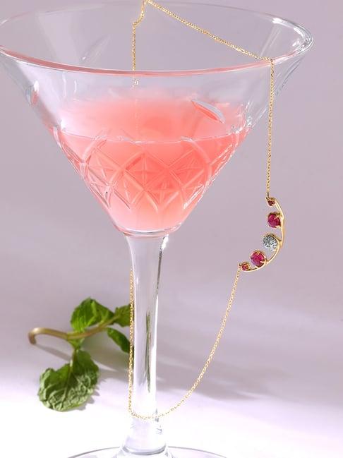 mia by tanishq regal sparkle 14k diamond & ruby necklace
