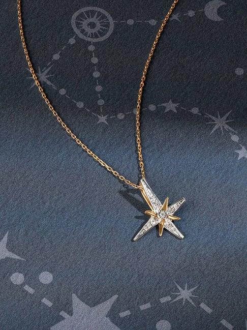 mia by tanishq starlight sonata 14k gold & diamond pendant without chain