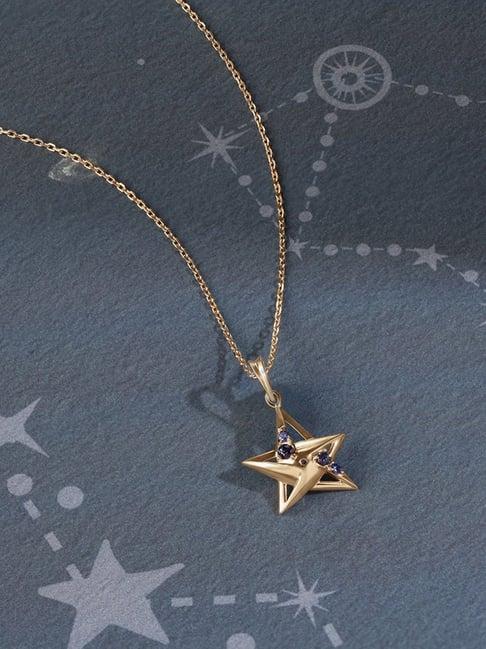 mia by tanishq starry nightfall 14k gold & nakshatra pendant