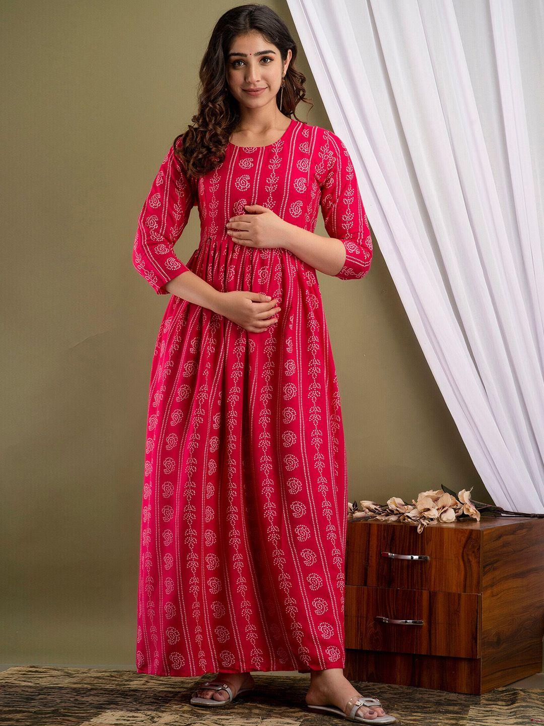 mialo fashion ethnic motifs printed block print maternity ethnic dress