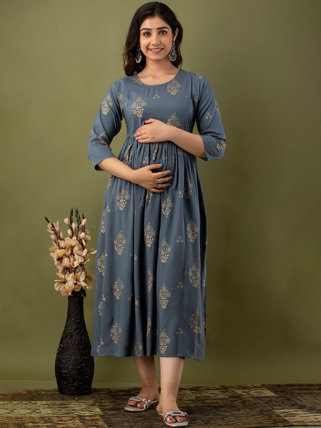 mialo fashion ethnic motifs printed cotton maternity ethnic dress